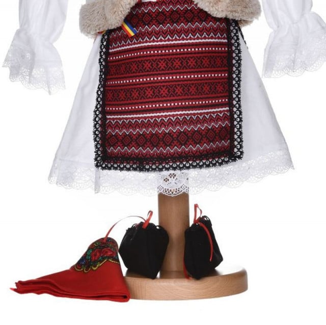 Set costum national fata, trusou botez landou si lumanare, decor traditional, Denikos® C9273 - 1 | YEO