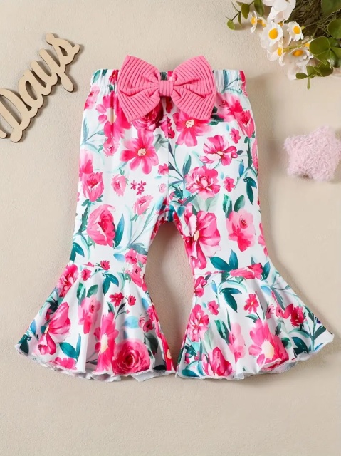 Set de 3 piese - Body cu iepuras, pantaloni evazati si bentita - 3 | YEO