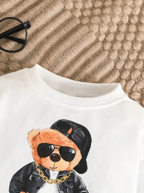 Trening alb cu maro pentru bebelusi - Cool Teddy - 4 | YEO