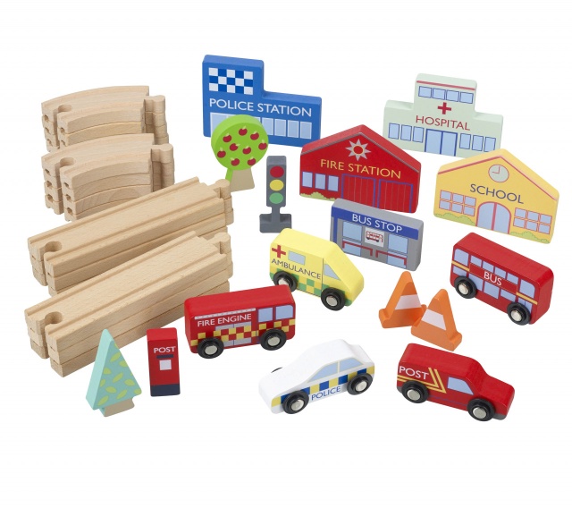 Circuit cu vehicule utilitare, Orange Tree Toys - 2 | YEO