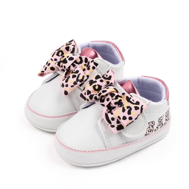 Pantofiori albi cu fundita animal print - 2 | YEO