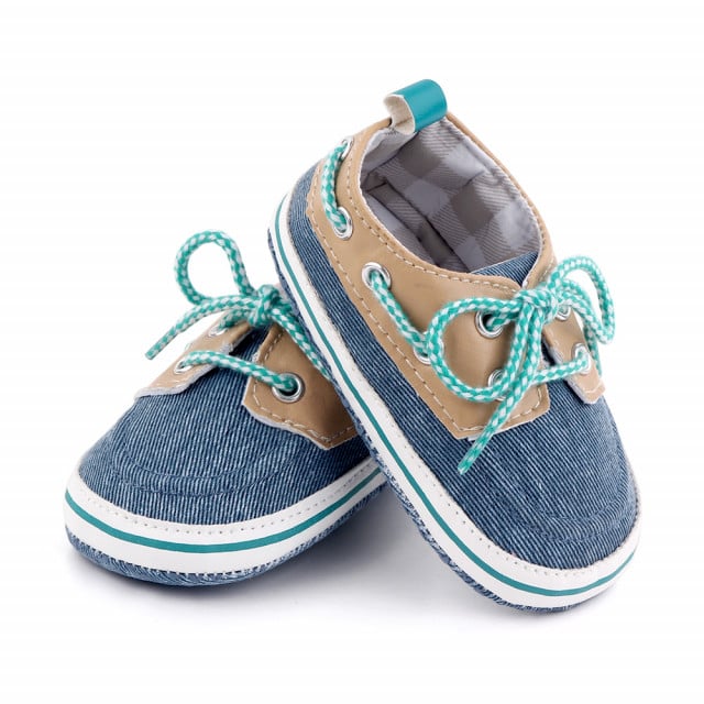 Pantofiori crem cu denim tip mocasini