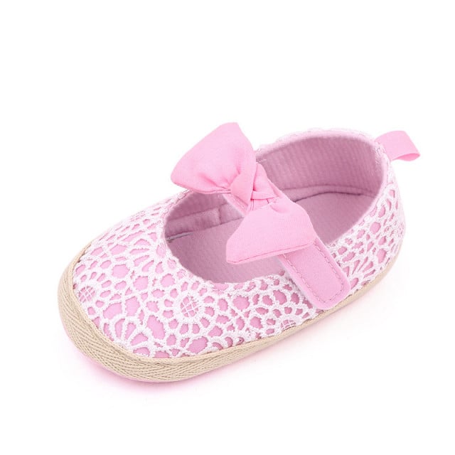 Pantofiori roz cu danteluta alba - 5 | YEO