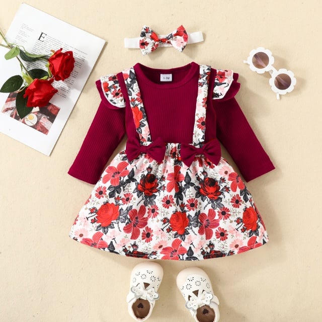 Sarafan cu body visiniu - Little flowers - 2 | YEO