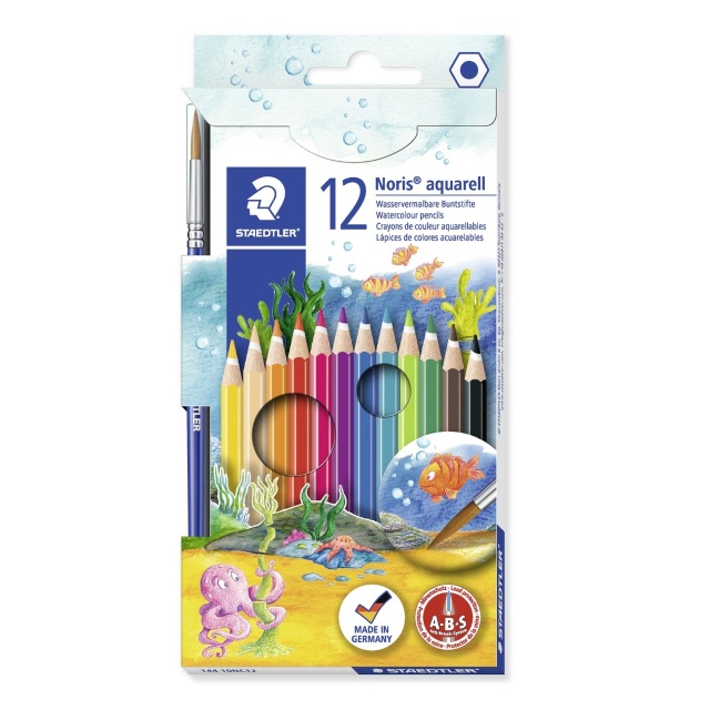 Set 12 creioane colorate acuarela, Staedtler