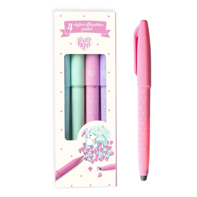 Set 4 pixuri cu radiera culori pastel, Djeco - 3 | YEO