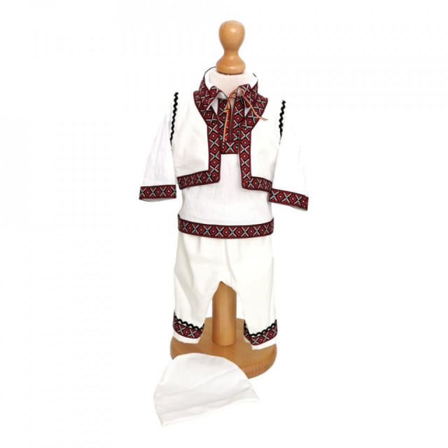 Set botez traditional, trusou botez, cutie trusou, lumanare si costum national baietel, Denikos® C9093 - 1 | YEO