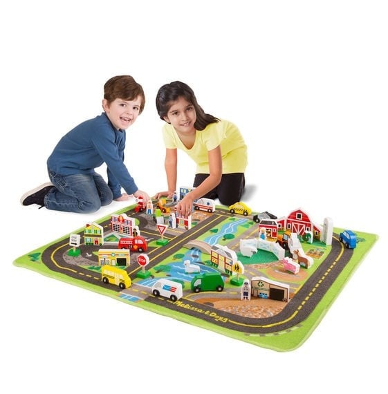 Set de joaca si covoras orasul Melissa and Doug