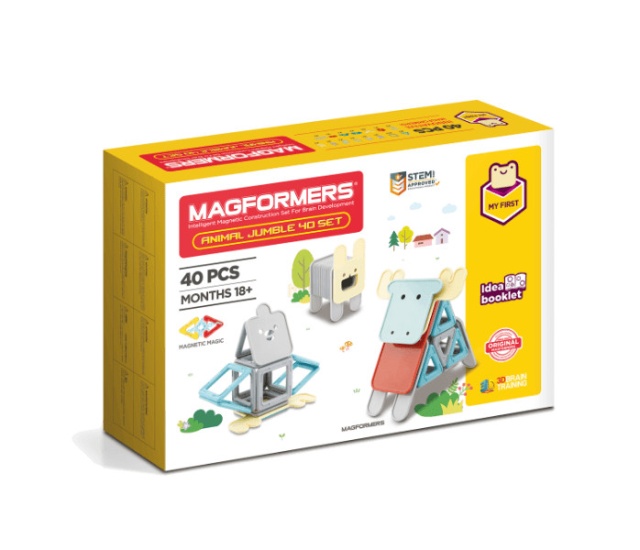 Set magnetic de construit- Magformers Animale, 40 piese