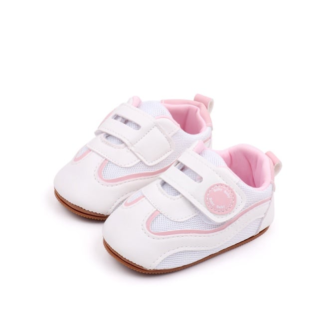 Adidasi albi cu roz pentru fetite - Baby - 2 | YEO