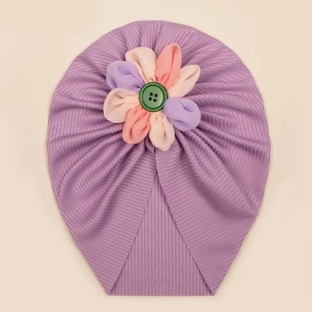 Caciulita tip turban cu floricica multicolora - 1 | YEO