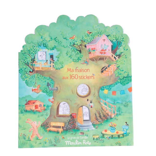 Carte de colorat cu stickere Marea familie, Moulin Roty