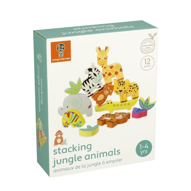 Joc Animale din jungla de stivuit, Orange Tree Toys