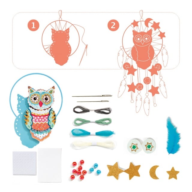 Joc creativ DIY Dreamcatcher bufnita, Djeco - 3 | YEO