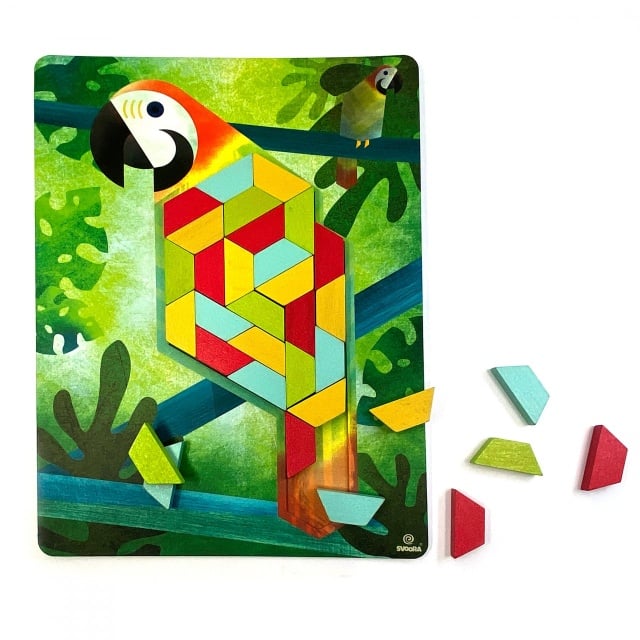 Joc educativ tip mozaic cu forme trapezoidale, Natura - 1 | YEO