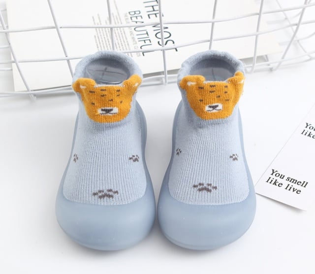 Mocasini bleu cu talpa antiderapanta - Teddy