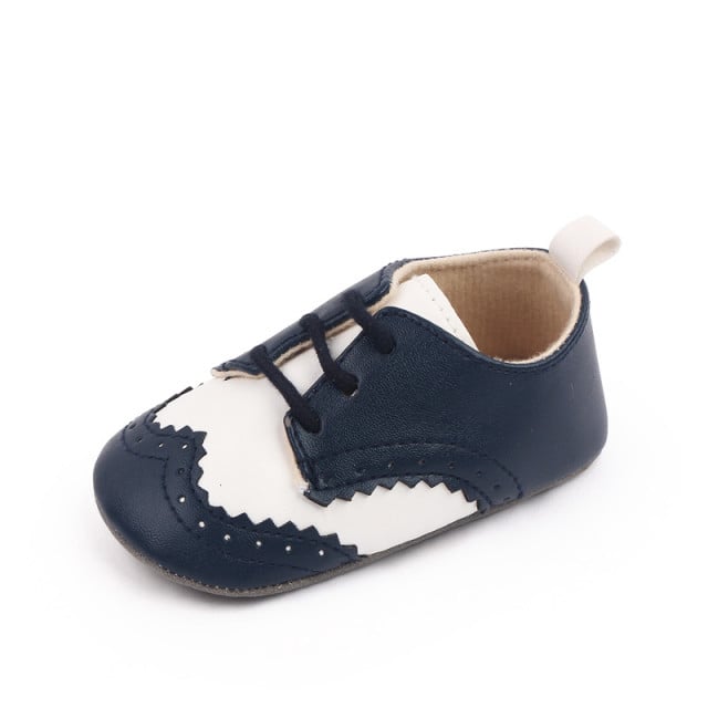 Pantofiori eleganti bleumarine cu insertie alba - 2 | YEO