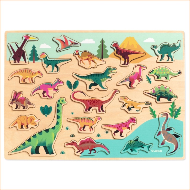 Puzzle lemn Dinozauri, Djeco - 3 | YEO