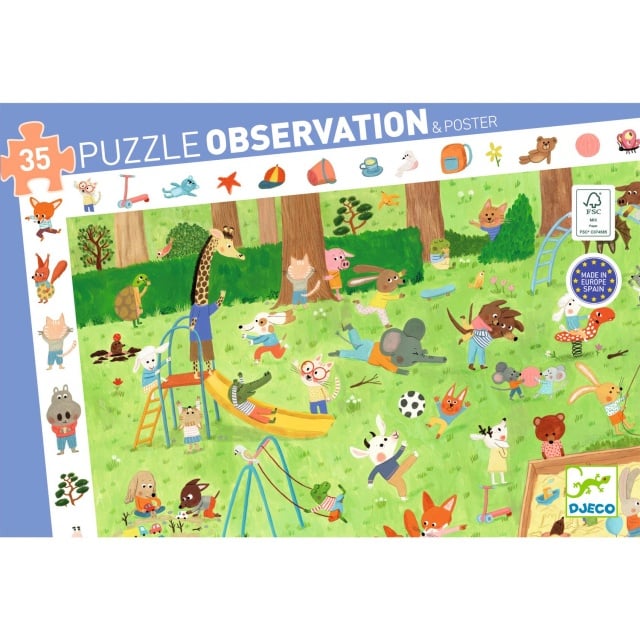 Puzzle observatie Gradina micilor prieteni, Djeco - 3 | YEO