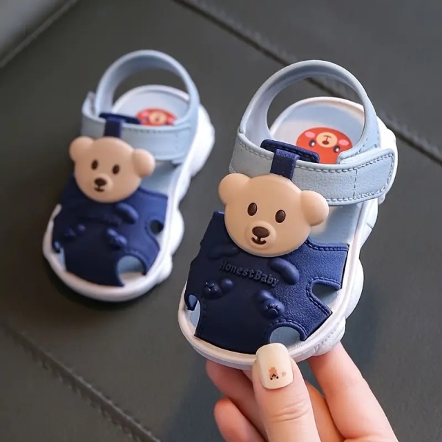 Sandalute bleumarine cu bleu pentru baietei - Teddy