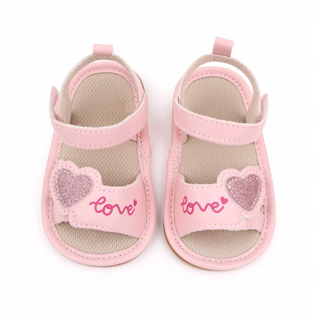 Sandalute roz pentru fetite - Love - 3 | YEO