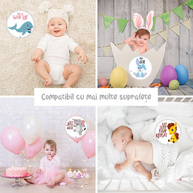 Set de 20 Stickere Baby Milestone - 15 cm, model Funny - 2 | YEO