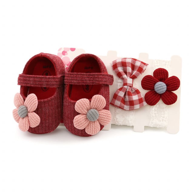 Set pantofiori si bentite - Margareta roz - 4 | YEO