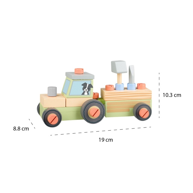 Tractor din lemn de asamblat, Orange Tree Toys - 2 | YEO