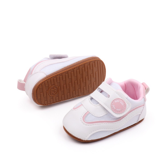 Adidasi albi cu roz pentru fetite - Baby - 3 | YEO