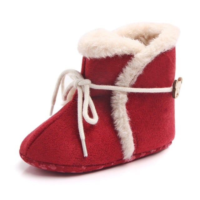 Cizmulite imblanite rosii - Warm baby boots - 1 | YEO