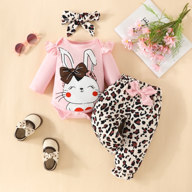 Compleu cu body roz pentru fetite - Bunny