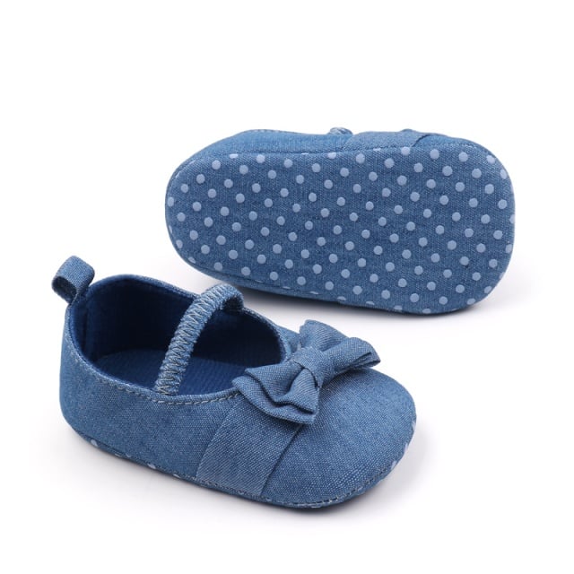 Pantofiori albastru denim pentru bebelusi - 2 | YEO