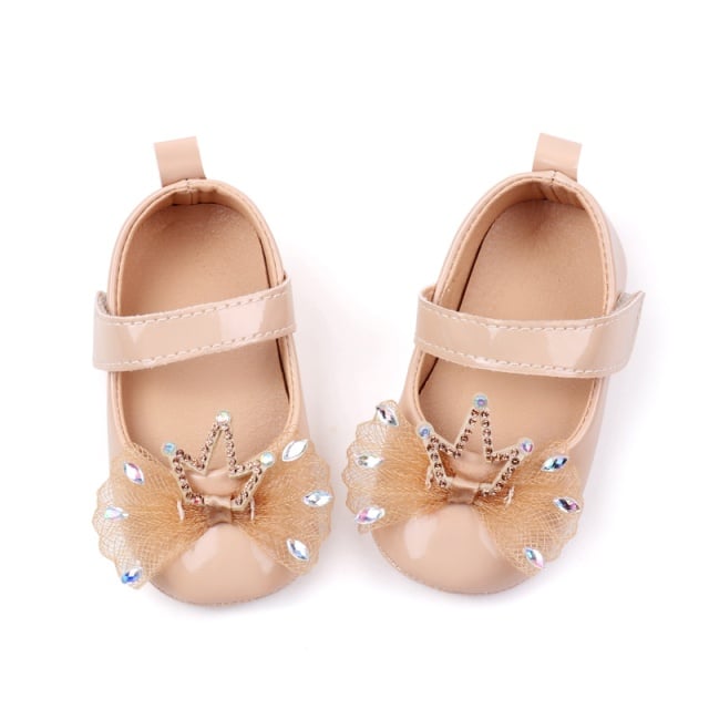 Pantofiori crem din piele ecologica lacuita - Princess - 3 | YEO