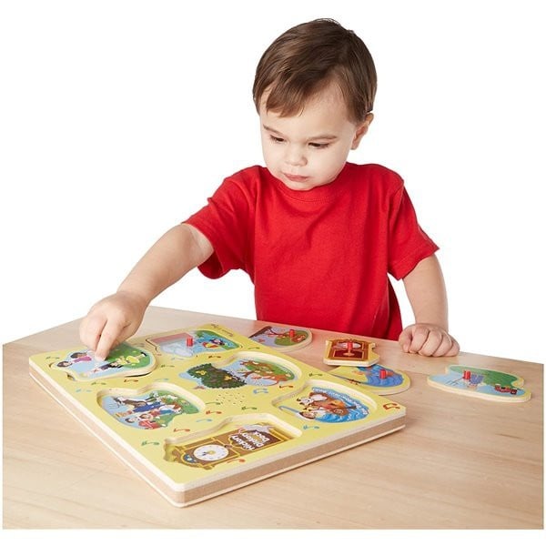 Puzzle de lemn cu sunete Cantecele copilariei Melissa & Doug - 2 | YEO