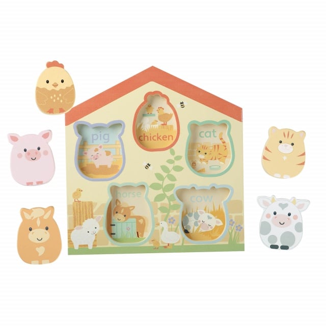 Puzzle lemn animale de ferma, Orange Tree Toys - 1 | YEO