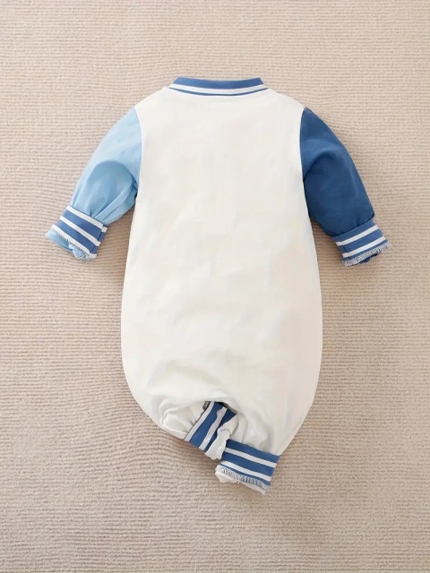 Salopeta alba pentru bebelusi - Little teddy - 2 | YEO