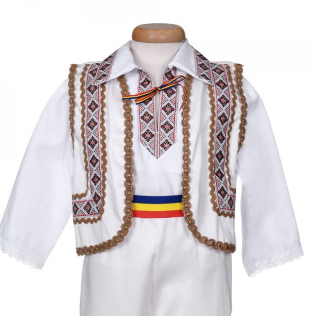 Set botez traditional baiat, trusou botez landou, lumanare si costum national, Denikos® C9290 - 3 | YEO