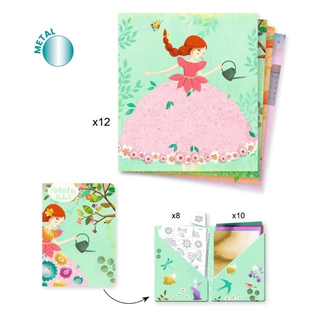 Set creativ Ilustrate cu foite metalice Zane, Djeco - 3 | YEO