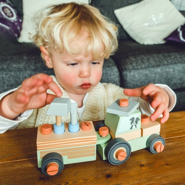 Tractor din lemn de asamblat, Orange Tree Toys - 3 | YEO