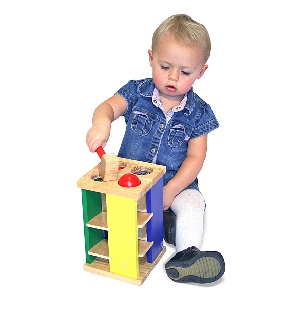 Turnul din lemn cu ciocan si bile Melissa and Doug - 2 | YEO