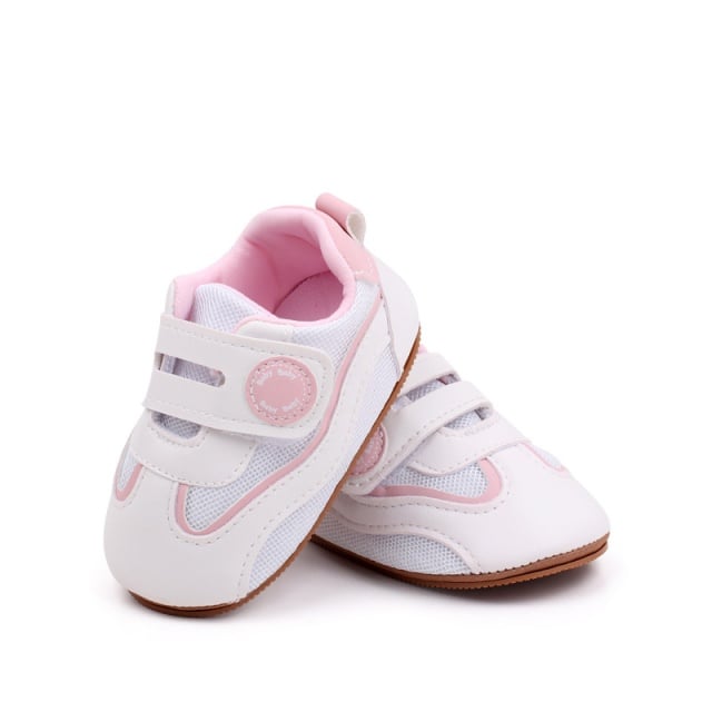 Adidasi albi cu roz pentru fetite - Baby - 4 | YEO