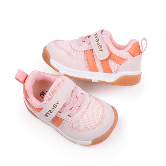 Adidasi roz cu insertii portocalii - MyBaby - 2 | YEO