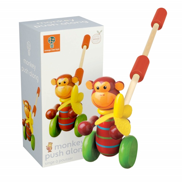 Jucarie de impins maimutica, Orange Tree Toys - 1 | YEO