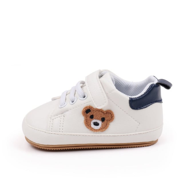 Pantofiori albi cu insertie bleumarine - Teddy - 4 | YEO