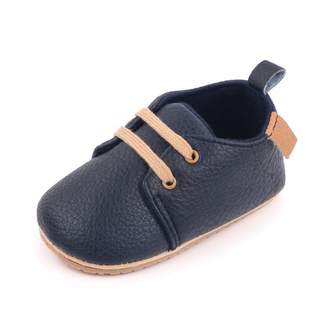 Pantofiori eleganti bleumarine cu sireturi - 3 | YEO