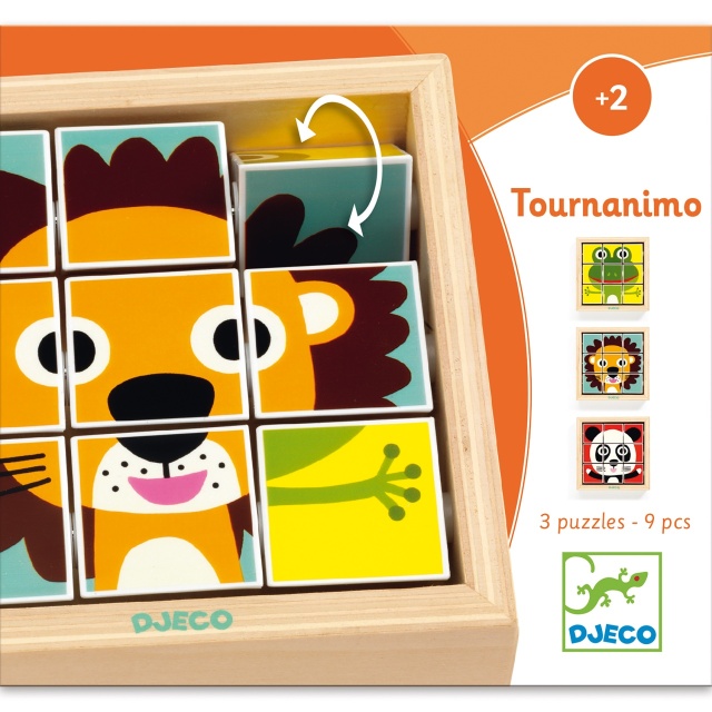 Puzzle din cuburi Tournanimo, Djeco - 2 | YEO