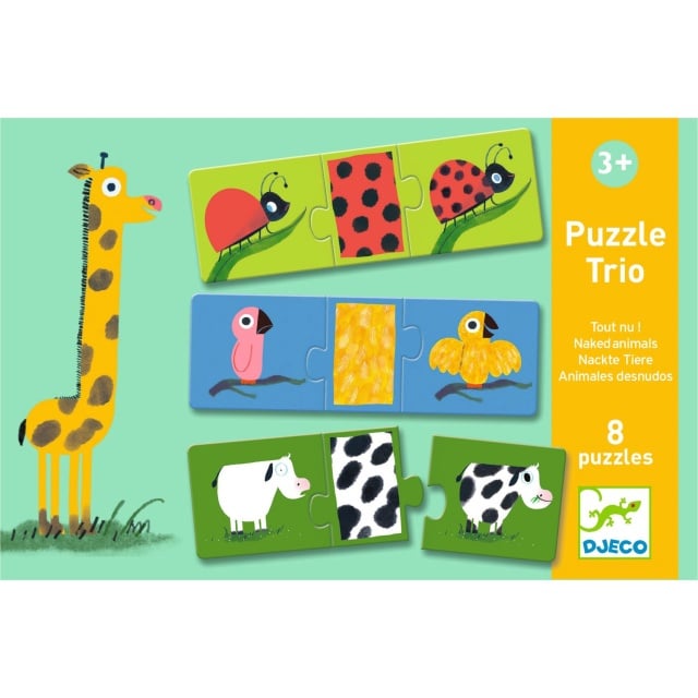 Puzzle trio Animale dezbracate, Djeco - 1 | YEO