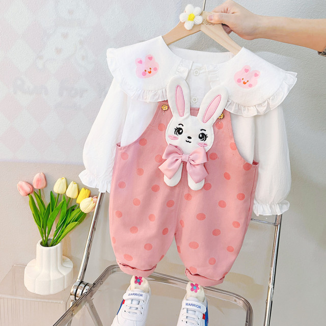 Salopeta roz cu buline - Bunny - 2 | YEO