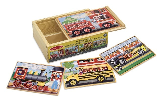 Set 4 puzzle lemn in cutie Vehicule Melissa and Doug - 1 | YEO