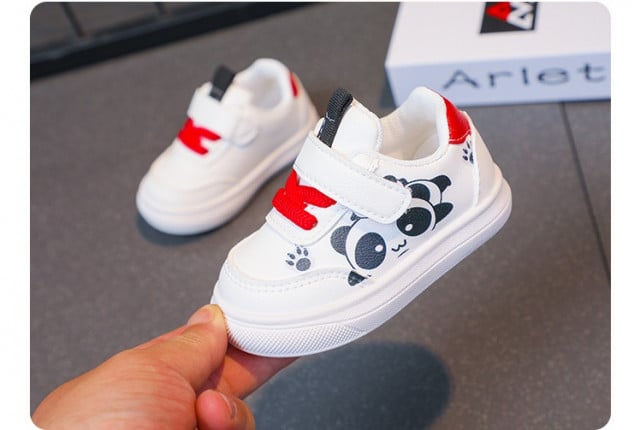 Adidasi albi pentru copii - Little Panda - 3 | YEO